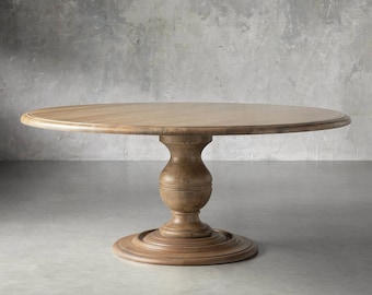 Elegant and Timeless Round Wood Dining Table,Handcrafted Beauty for Your HomeContemporary Wooden Dining Table,Modern Wooden Dining Table,