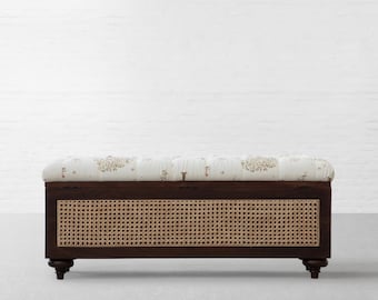 Handwoven Rattan Couch with Hidden Storage-Rustic Charm for Small Spaces|Rustic Home Furniture|Space-Saving Living Room Furniture|RattanSofa