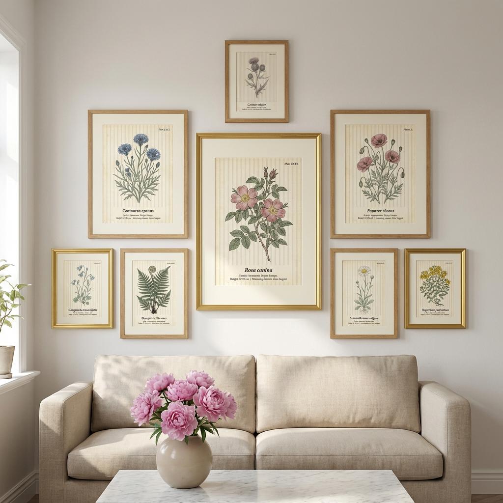 Vintage Botanical Print Set | Grandmillennial Gallery Wall Art | French ...