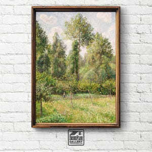 Serene Summer Walk Through a Lush Green Landscape | Vintage Painting Art Print | Digital Download Wall Art | 25-56