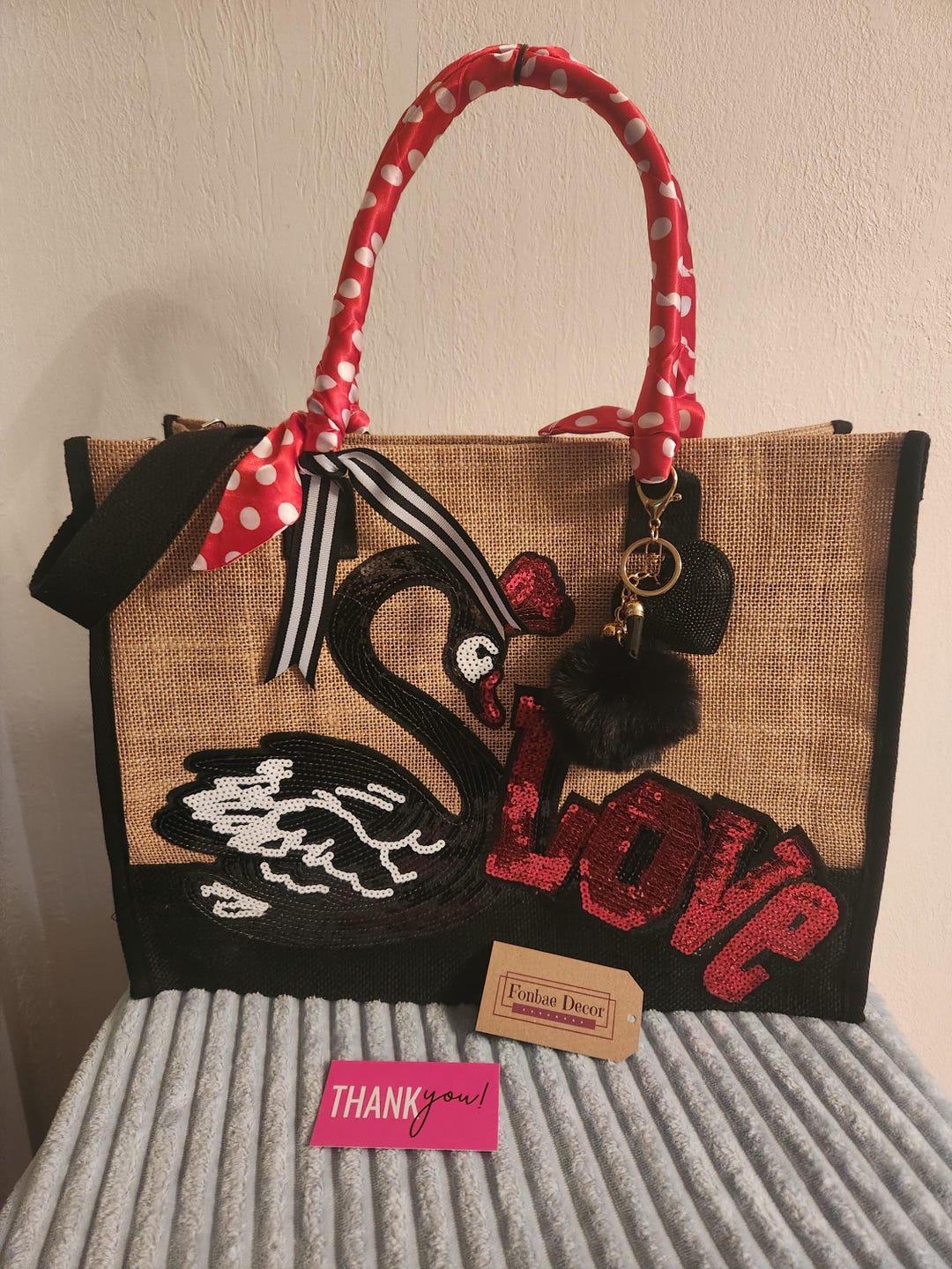 Amswan Unisex Red Tote Bag