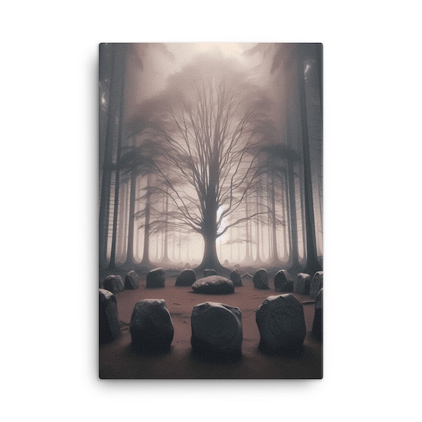 Canvas picture “The Mystical Tree Part 2” - Series Stone Circles & Mysticism
