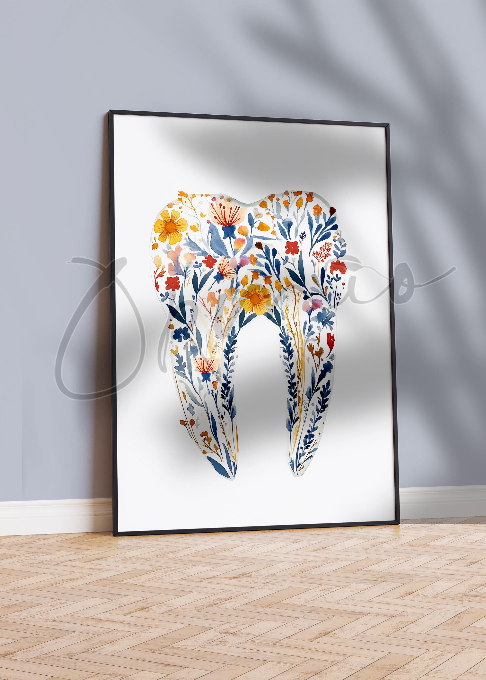 アート・デザイン・音楽 CLINIC DESIGN 130 Amazon.com: Dignovel Studios 8X10 Unframed Tooth Floral Watercolor