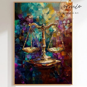 Scales of Justice Art Print: Lawyer Office Decor (Digital Download)