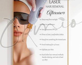 Laser Hair Removal Aftercare Poster: Esthetician Clinic Wall Art (Digital Download)