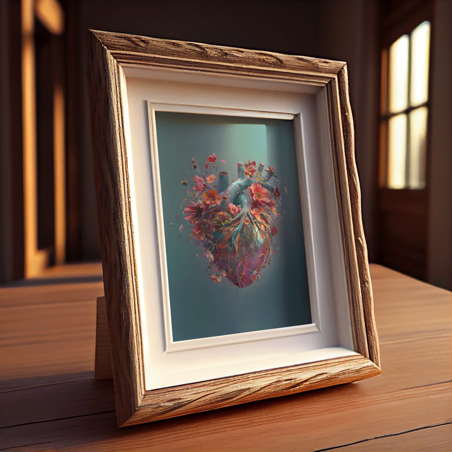 Floral Heart Anatomy Art Print: Medical Doctor Gift (digital Download ...