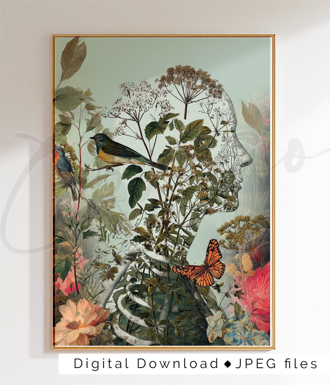 Botanical Anatomy Human Figure Poster, Medical Office Wall Decor ...