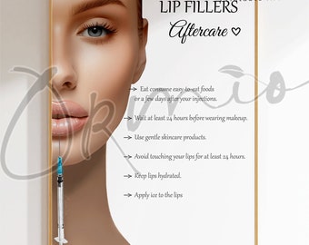 Lip Fillers Aftercare Poster: Esthetician Spa Decor (Digital Download)