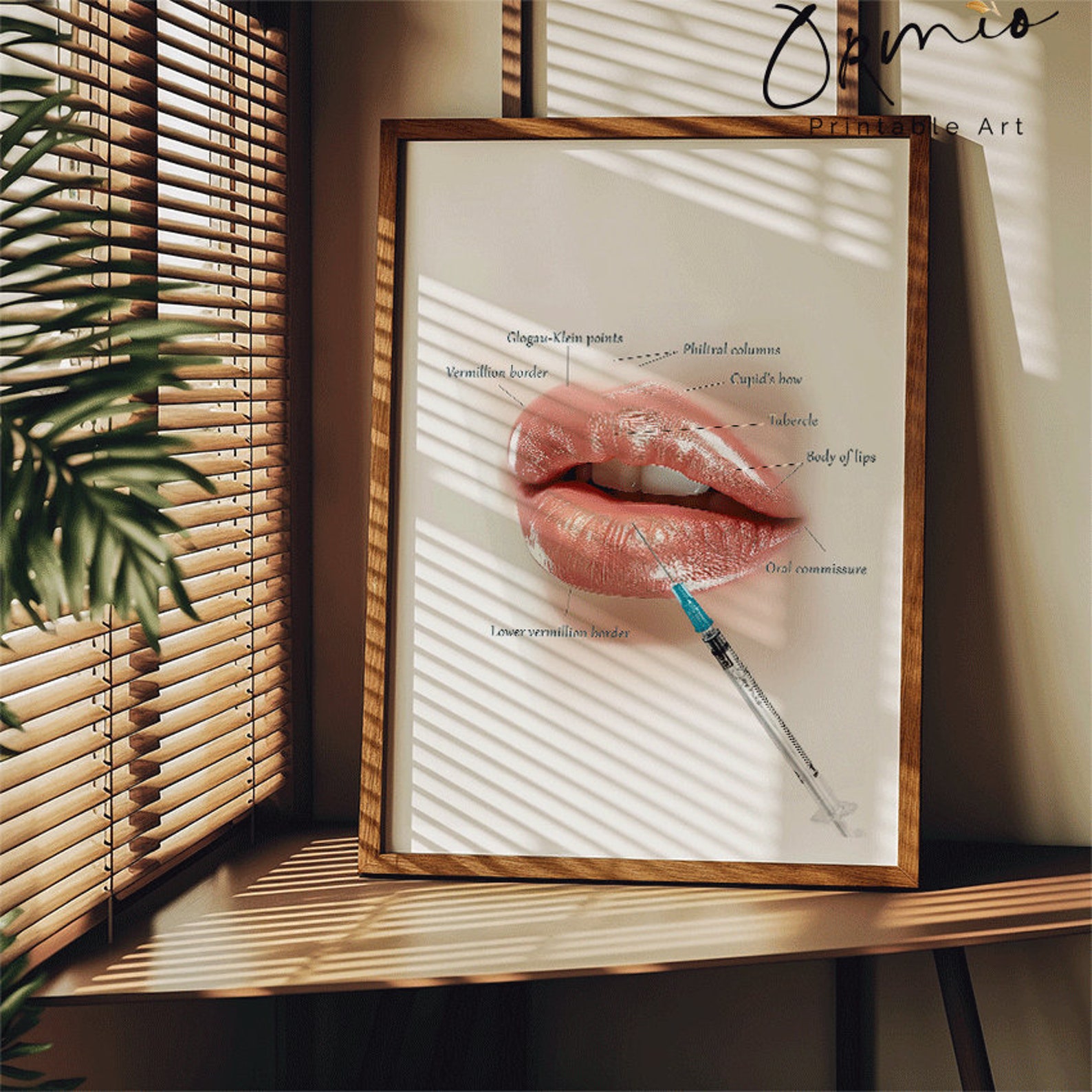 Lip Anatomy Poster, Lip Anatomy Print, Lip Filler Poster, Nurse