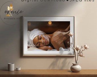 Spa Decor Print: Body Massage Art, Wellness Center Poster (Digital Download)