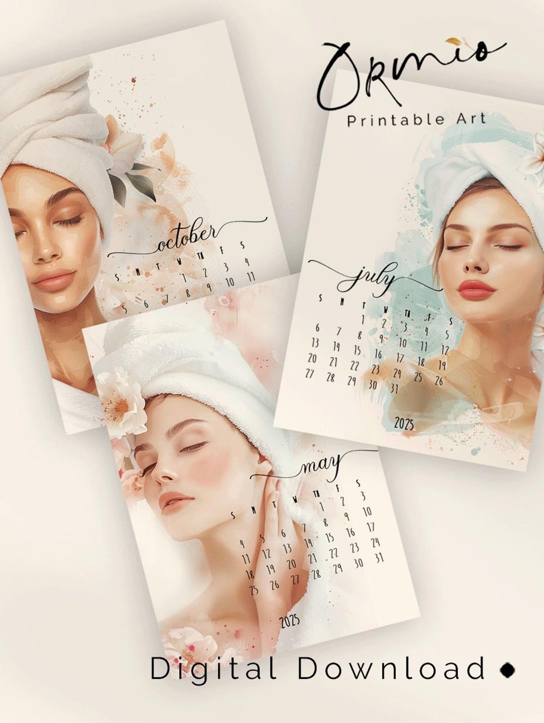 2025 Floral Art Calendar Elegant Monthly Wall Art Calendar for Beauty ...