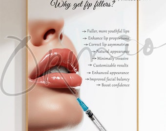 Lip Fillers Benefits Poster: Medical Spa Decor (Digital Download)