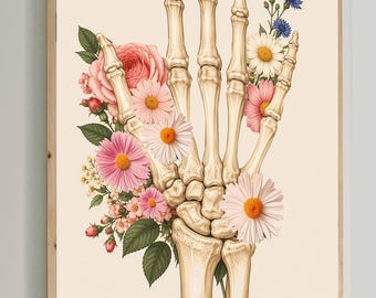 Hand Anatomy Art, Hand Bones Anatomy Poster, Occupational Therapy Decor, Physical Therapy Wall Art, Orthopedic Office Decor, Medical Print