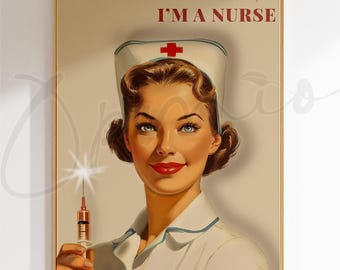 Nurse Wall Art Printable, Trust Me I'm a Nurse Poster, Medical Office Decor, Nurse Gift, Vintage Nurse Art, Clinic Wall Decor