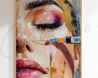 Botox Injection Wall Art Printable, Lip Filler Aesthetic Poster, Injector Decor, Med Spa Art, Beauty Clinic Wall Decor, Nurse Injector Gift