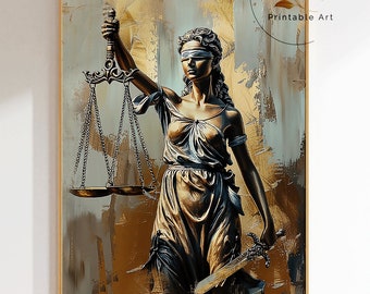 Lady of Justice Art Print: Lawyer Office Decor (Digital Download)