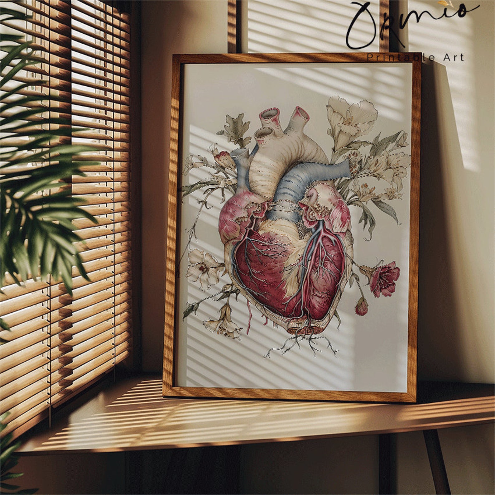 Floral Heart Anatomy Art Print: Medical Office Decor (digital Download ...