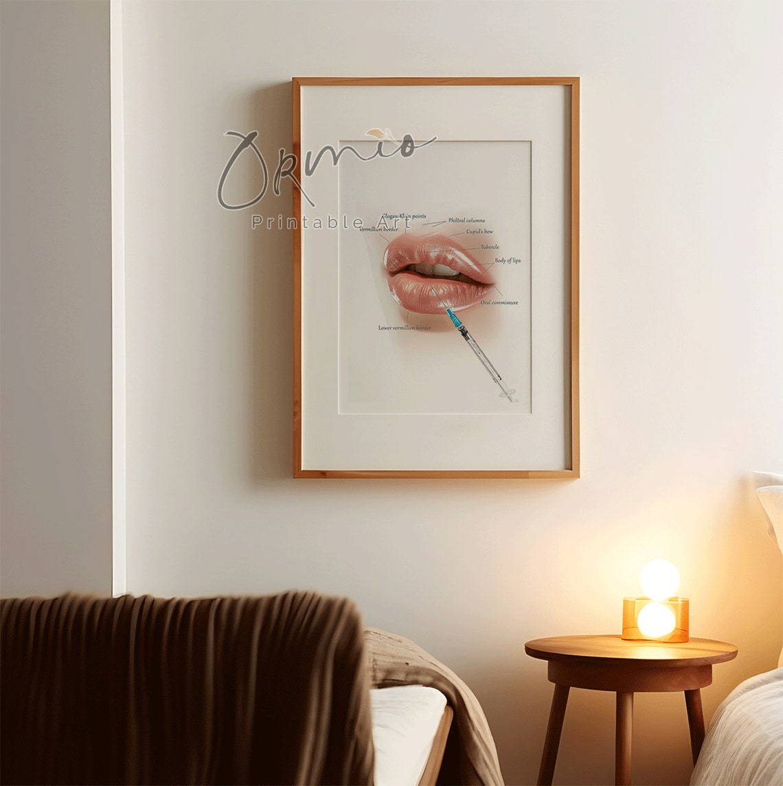 Lip Anatomy Poster, Lip Anatomy Print, Lip Filler Poster, Nurse