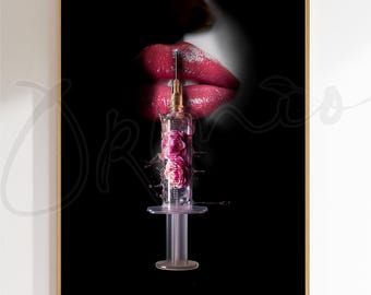 Botox Lips Wall Art Printable, Lip Filler Injection Poster, Med Spa Decor, Nurse Injector Gift, Aesthetic Clinic Wall Art, Beauty Print