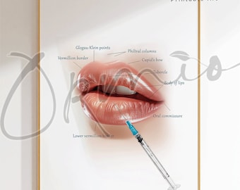 Lip Anatomy Art Print: Lip Filler Injection Poster (Digital Download)