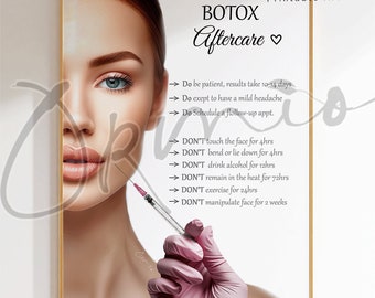 Botox Aftercare Poster: Skin Clinic Decor (Digital Download)