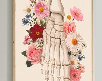 Foot Anatomy Art, Podiatry Wall Art, Podiatrist Office Decor, Foot Bones Anatomy Poster, Foot Clinic Decor, Medical Anatomy Print