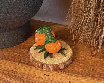 Handmade Clay Pumpkin Spider