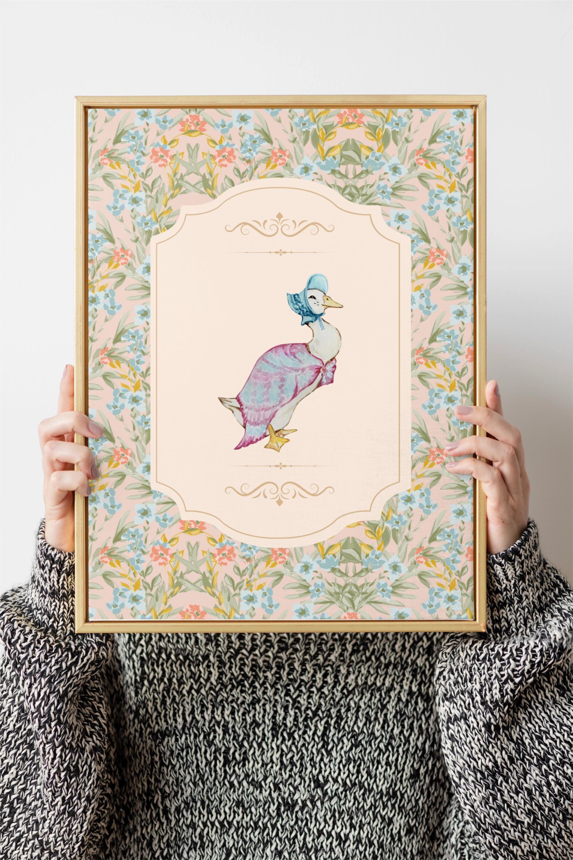 Peter Rabbit Nursery Prints, Chinoiserie Toile Floral Wall Art (digital ...