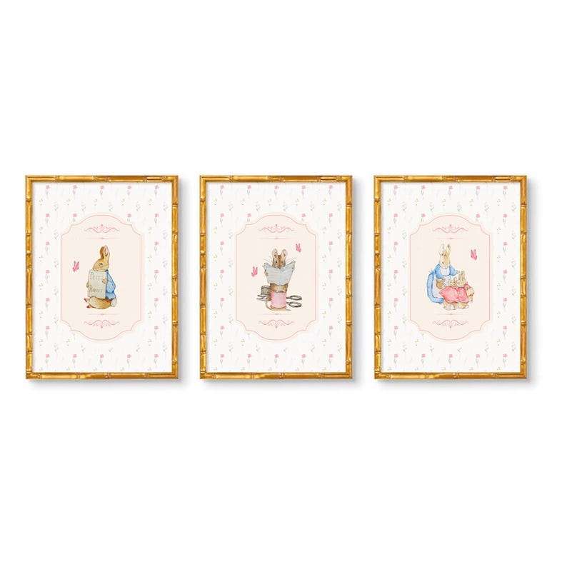 Peter Rabbit Nursery Prints, Vintage Girl Room Decor (digital Set) - Etsy