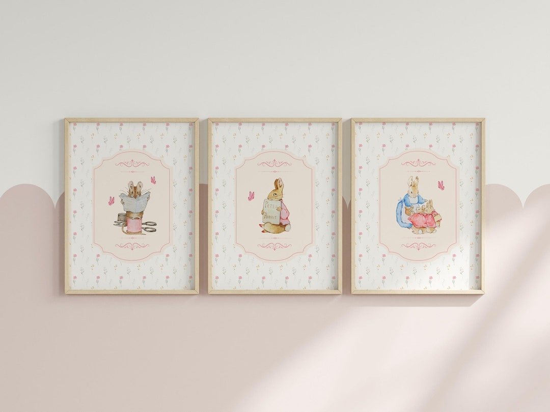 Peter Rabbit Nursery Prints, Vintage Girl Room Decor (digital Set) - Etsy