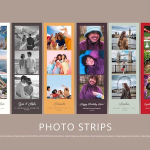 Custom Photo Strips | Photo Booth Print Template | Personalised Photo Magnets | Wedding Favors | Party Favors | Fridge Magnets Souvenirs