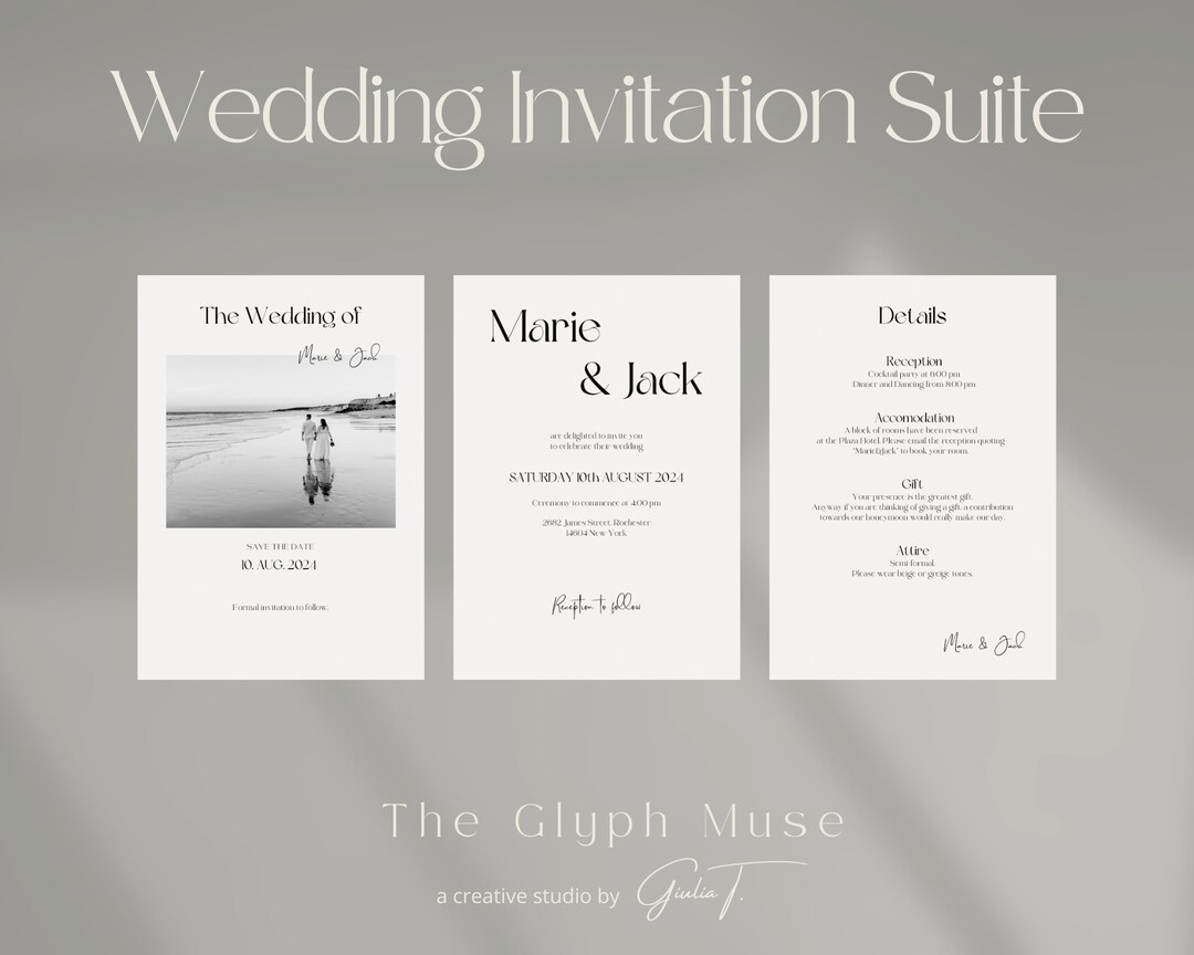 Wedding Invitation Suite Template Elegant Wedding Invitation With QR