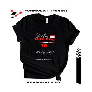 Charles Leclerc - T Shirt - Ferrari - Formel 1 - unisex, personalisiert: Charles Leclerc 16, F1 Kleidung, Fan Merch, Artikel, Geschenk