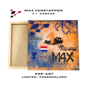 Max Verstappen - wall art picture - Formula 1, pop-art canvas, Max Verstappen 1, Red Bull, mural, F1 fan-merch, personalized, Formula One