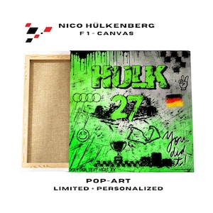 Nico Hülkenberg - pop art canvas - Formula 1, wall picture, Nico Hülkenberg 27, Sauber, mural, F1 fan-merch, personalized, Formula One