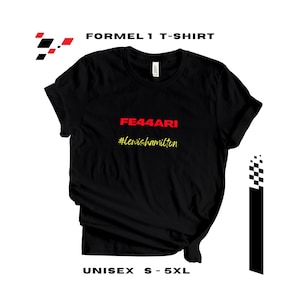 Lewis Hamilton T Shirt, Ferrari - Formula 1 - Unisex T-Shirt, 44 Lewis Hamilton, Formula One, Scuderia Ferrari, fan-merch, F1 clothing, gift