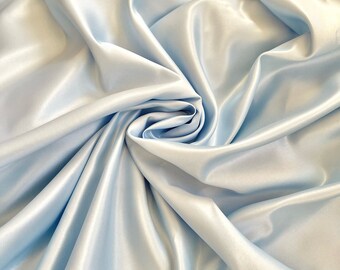 Light Blue satin fabric by the yard, Satin Fabric, Wholesale satin Fabric, ice blue fabric, high quality