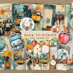 Kit de diário de volta às aulas: scrapbooking criativo e planejamento para um ano letivo memorável, scrapbook, itens efêmeros, etiquetas, rótulos, cortes elaborados