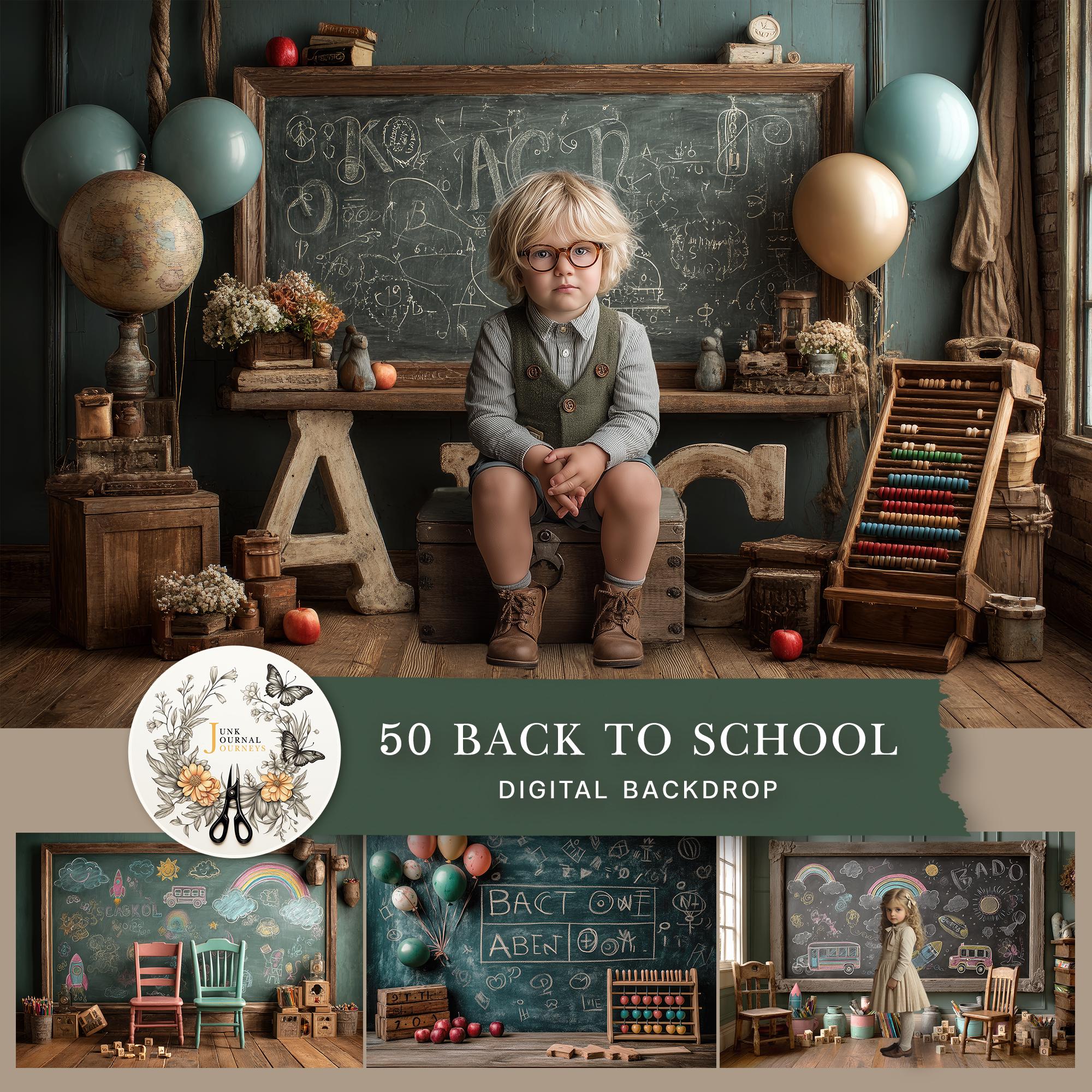 Vintage Chalkboard Digital Backdrop: School Photography Prop - Etsy