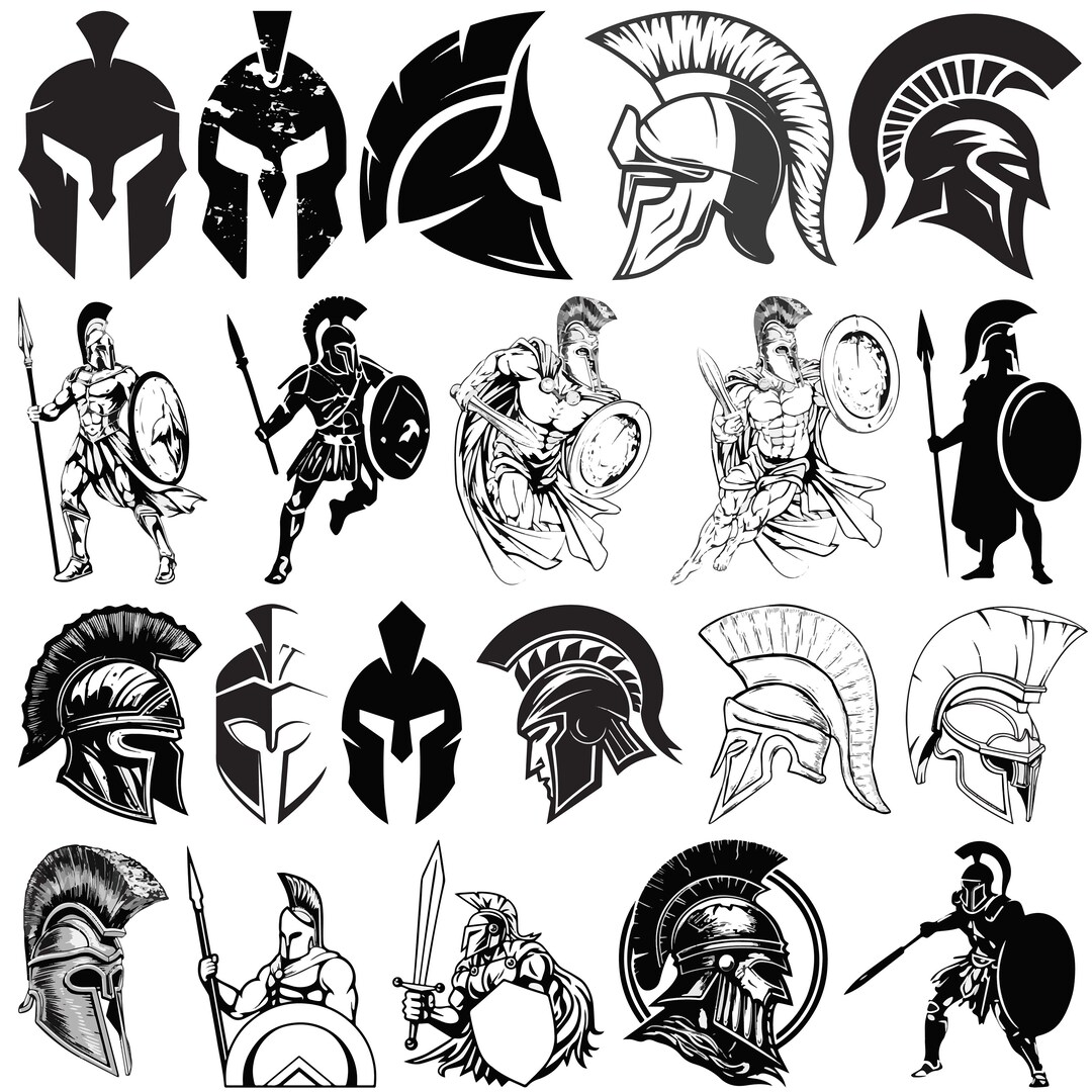 Spartan SVG, Spartan Warrior Clipart, Ancient Greek Warrior SVG