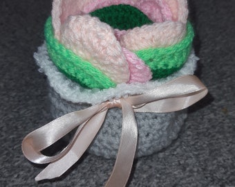 Tic-tac-toe houseplant pattern - crochet