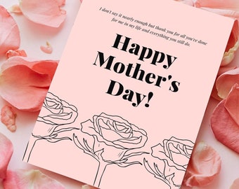 Mothers day beautiful boho floral digital card mom flower graphic minimalist design instant digital download perfect decor pastel present