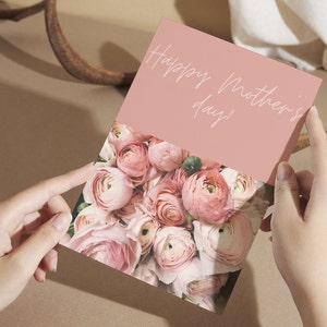 Día de las madres hermosa boho floral tarjeta digital mamá flor gráfico diseño minimalista descarga digital instantánea decoración perfecta pastel presente