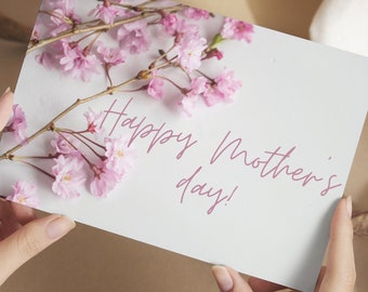 Mothers day beautiful boho floral digital card mom flower graphic minimalist design instant digital download perfect decor pastel present