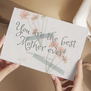 Día de las madres hermosa boho floral tarjeta digital mamá flor gráfico diseño minimalista descarga digital instantánea decoración perfecta pastel presente