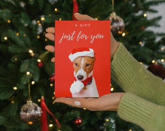 Digital download Cute Dog Christmas greeting card printable friends gift family xmas card parents gift grandparents funny dog xmas present
