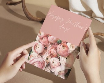 Mothers day beautiful boho floral digital card mom flower graphic minimalist design instant digital download perfect decor pastel present