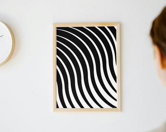 Black and white abstract wall art minimalist room decor gift for housewarming gift modern room decor picture new home gift for couple gift