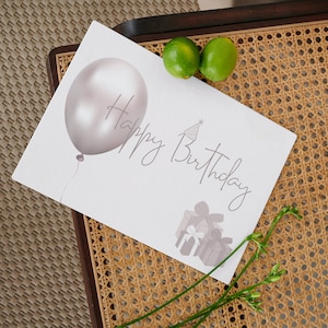 Tarjeta de cumpleaños digital descarga instantánea impresión en casa saludo gráfico imprimible lindo diseño minimalista diciendo regalos unisex de cumpleaños descargables
