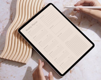 Weekly planner template instant digital download daily journal for business girl planner insert binder sheet goodnotes page printable plan